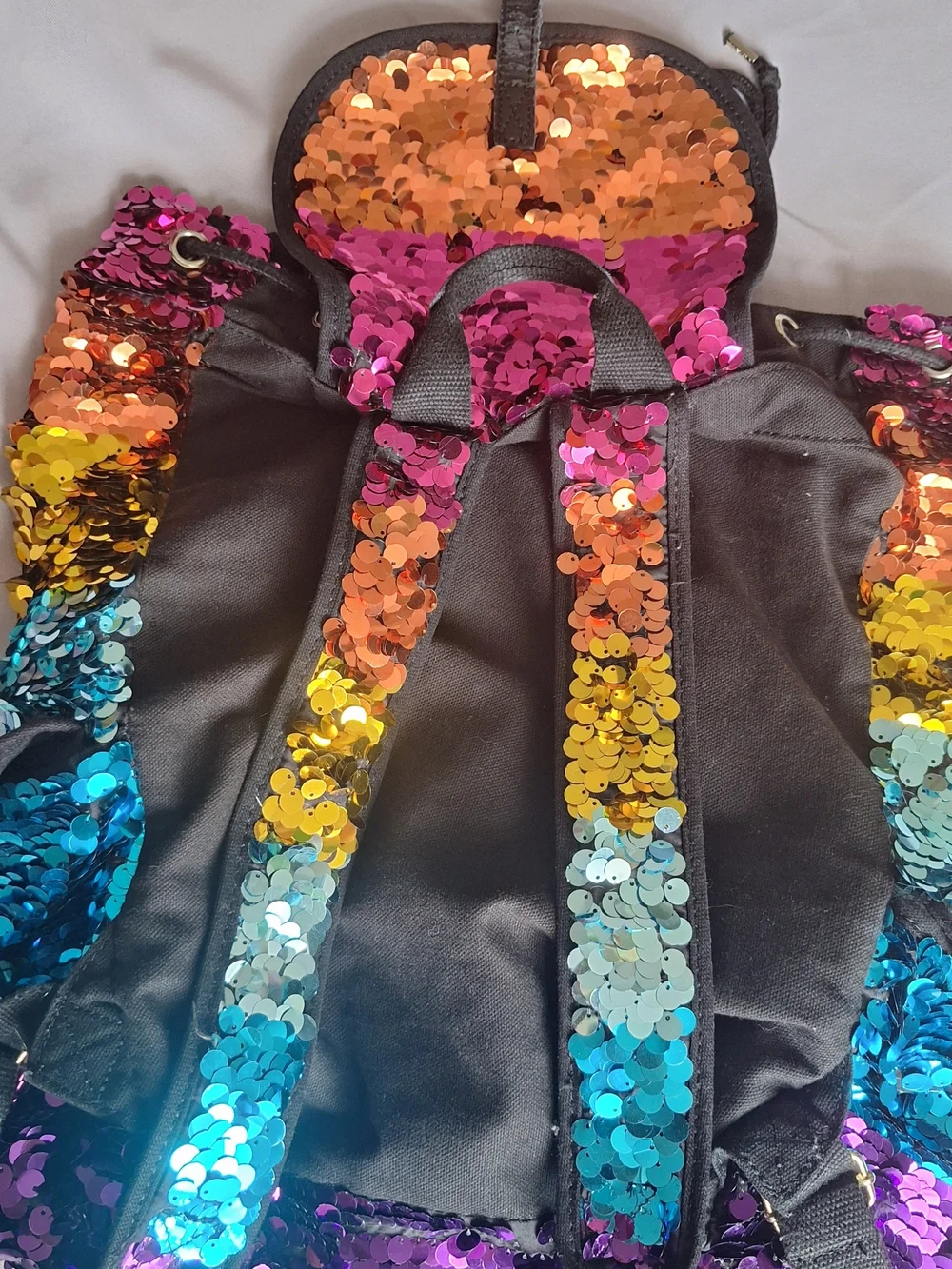 PINK Victoria's Secret Multi-Color Sequin Backpack - Rainbow Sequin Women’s Bag